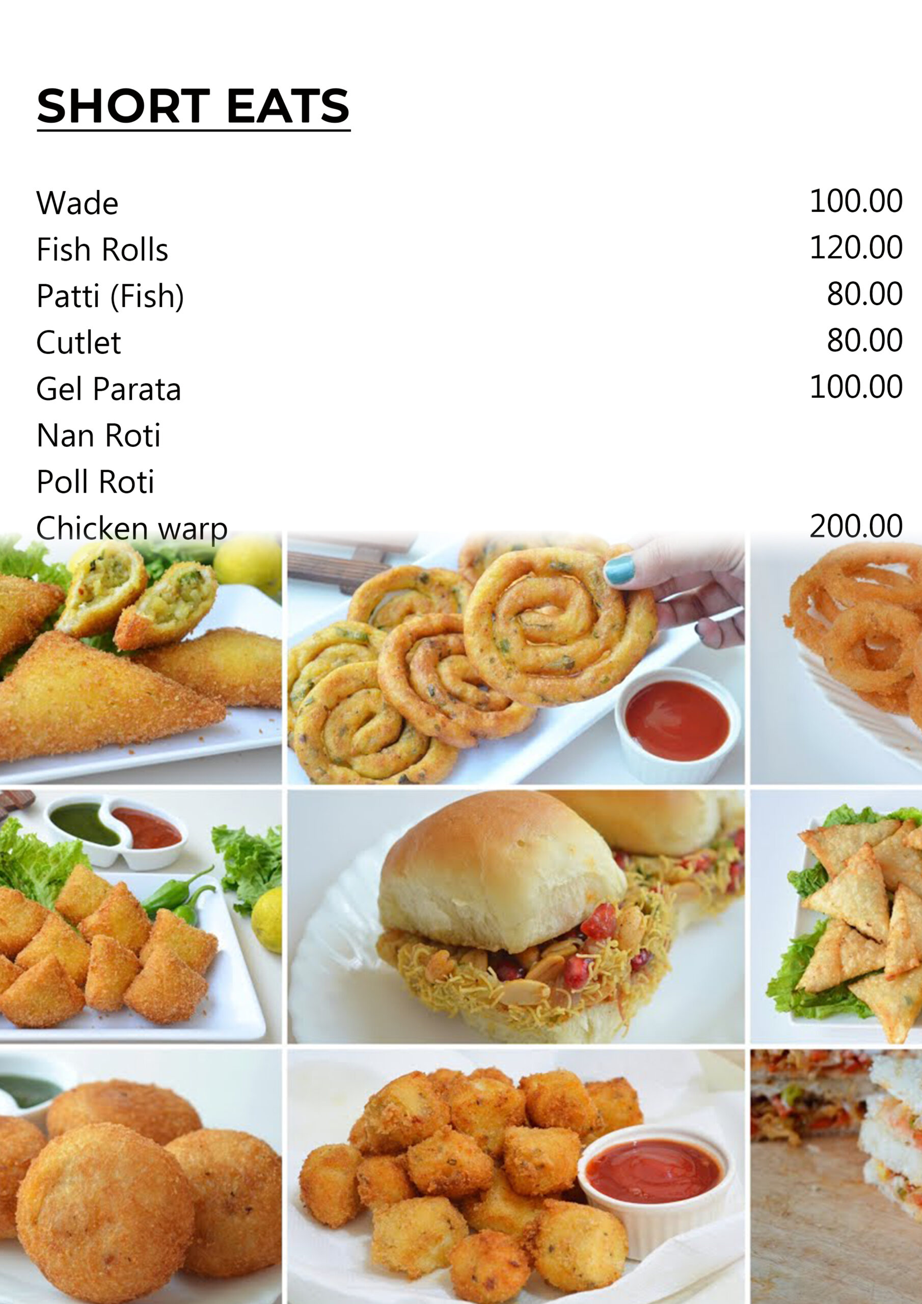 Menu Restaurant – kamatha